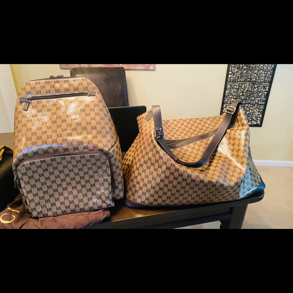 Gucci Men GG Supreme Leather Backpack - Picture 6 of 6